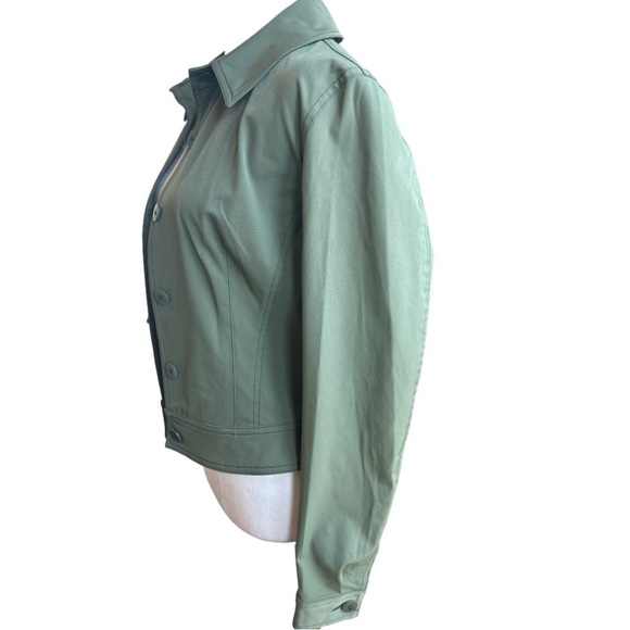 CACHE vintage green Stretch Fitted Military-Inspired blazer Jacket size 6 - Picture 6 of 11